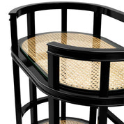 Trolley Bahamas black finish natural cane