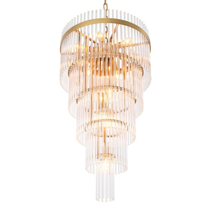Chandelier Yara L antique brass finish