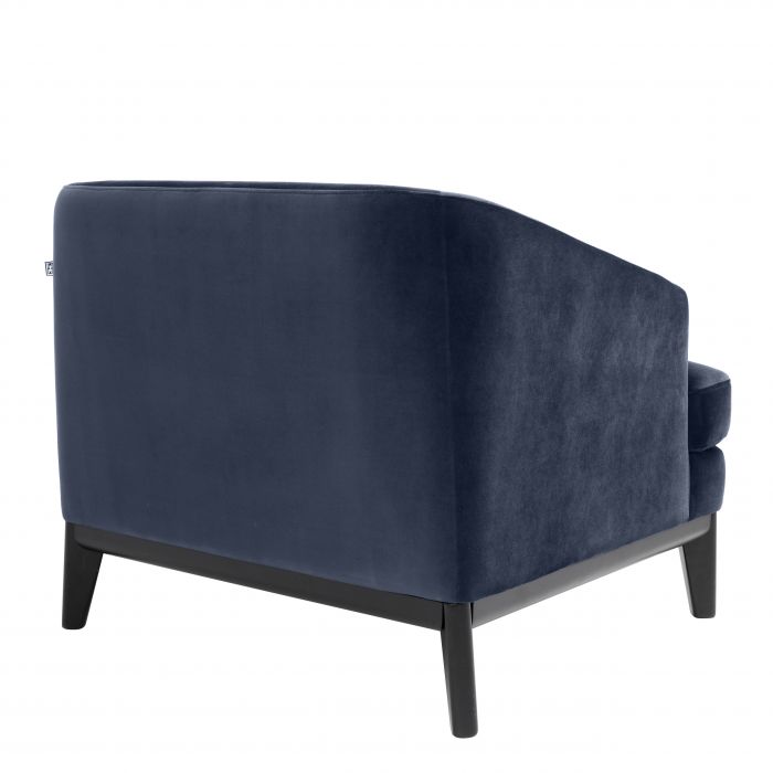Silla Monterey savona terciopelo azul medianoche