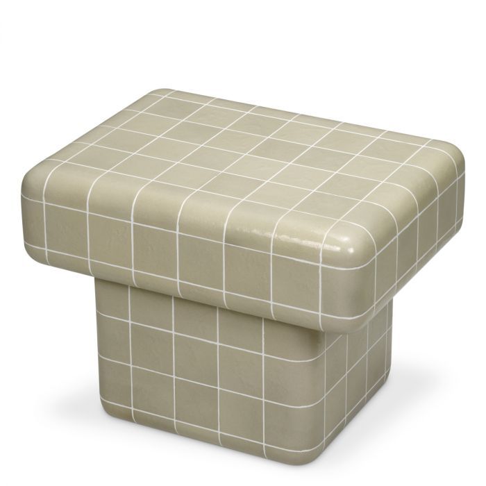 Mesa auxiliar de exterior Mateo gris claro