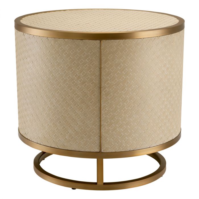 Side Table Napa Valley woven washed oak veneer