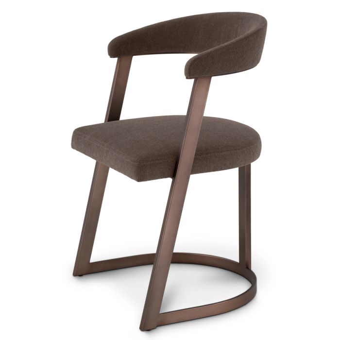 Dining Chair Dexter medium bronze finish abrasia grey