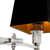 Lámpara de pared Lexington Double níquel con pantalla negra