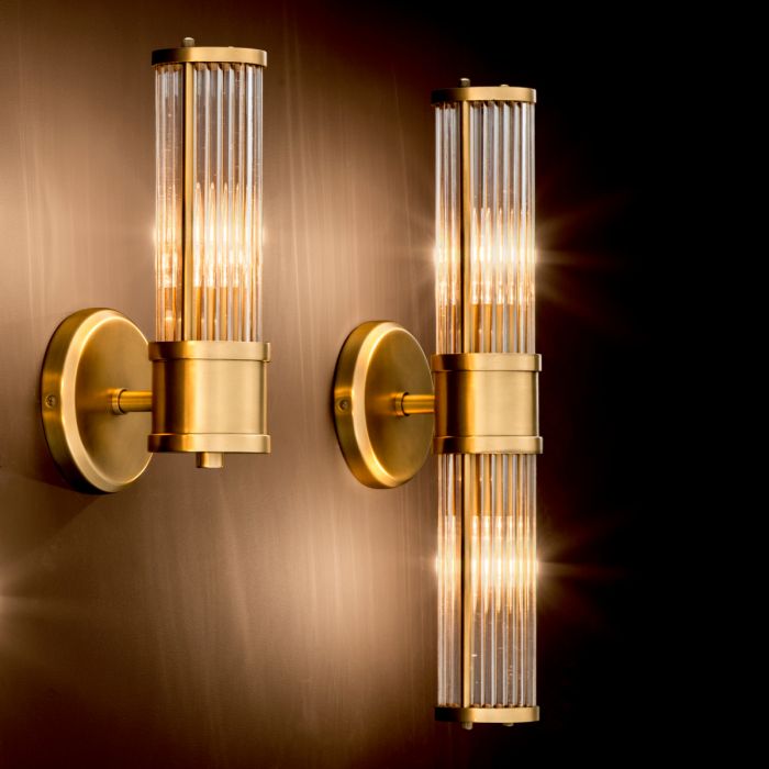 Wall Lamp Claridges Single antique brass finish