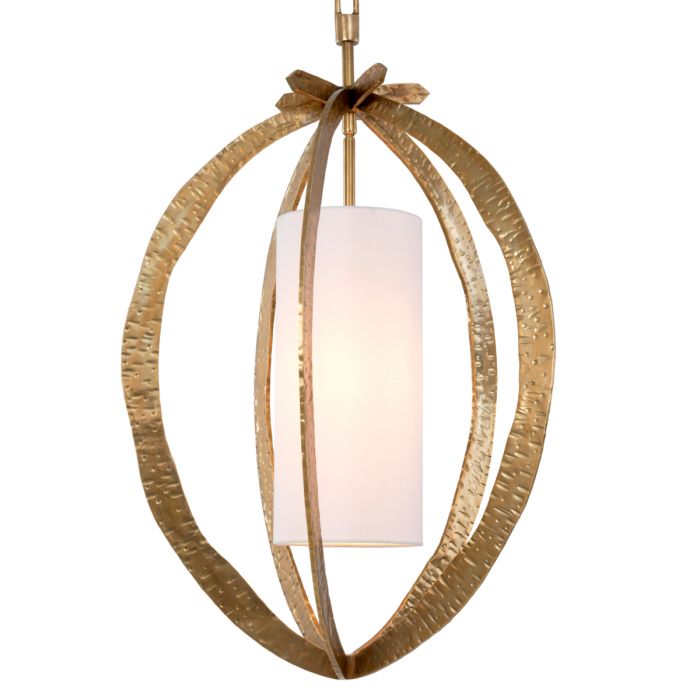 Chandelier Luciano hammered vintage brass finish
