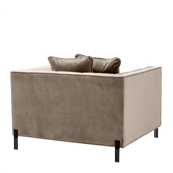 Silla Sienna savona terciopelo gris