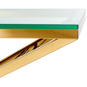 Mesa consola Connor L acabado dorado