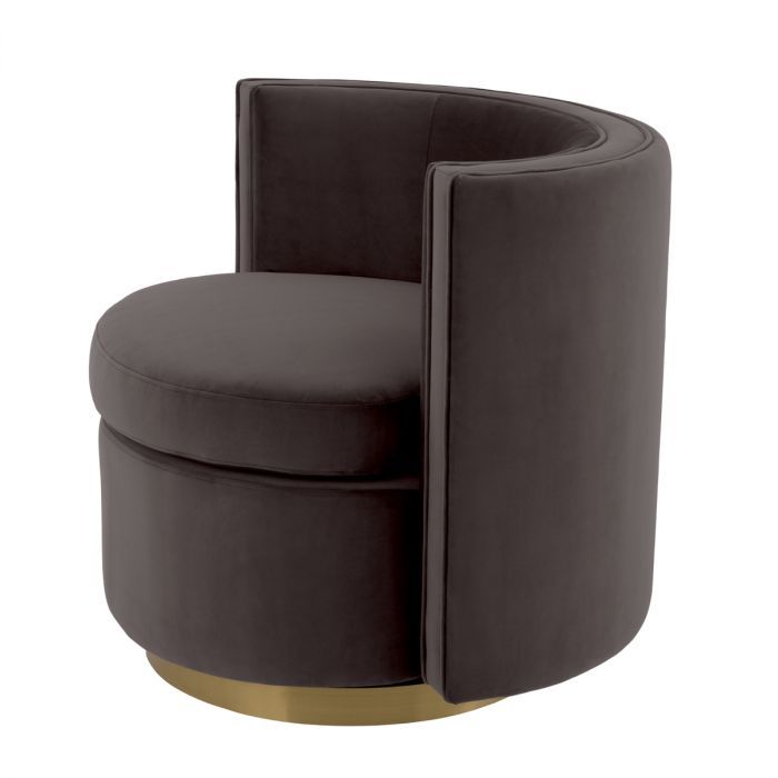 Swivel Chair Amanda savona grey velvet