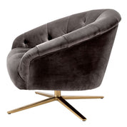 Swivel Chair Gardner savona grey velvet