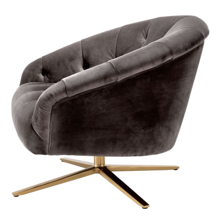 Swivel Chair Gardner savona grey velvet