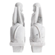 Object Sphinx white marble set of 2
