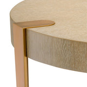 Mesa de centro Oxnard chapa de roble lavado br latón