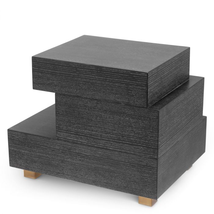 Nightstand Evendale charcoal oak veneer