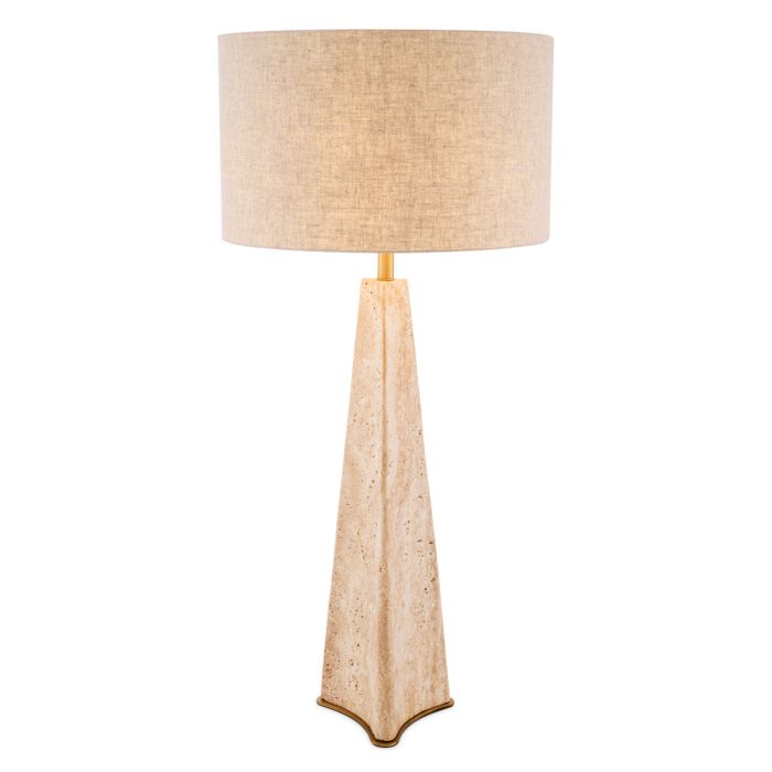 Lámpara de mesa Benson travertino con pantalla
