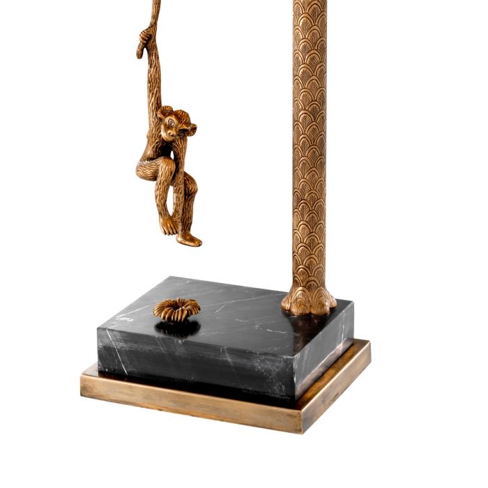 Table Lamp Jungle vintage brass finish incl shade