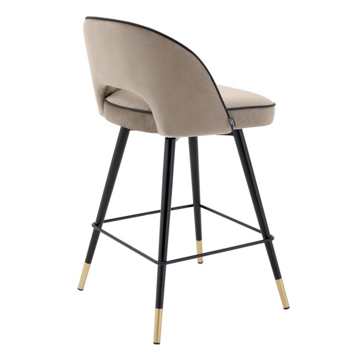 Counter Stool Cliff savona greige velvet set of 2