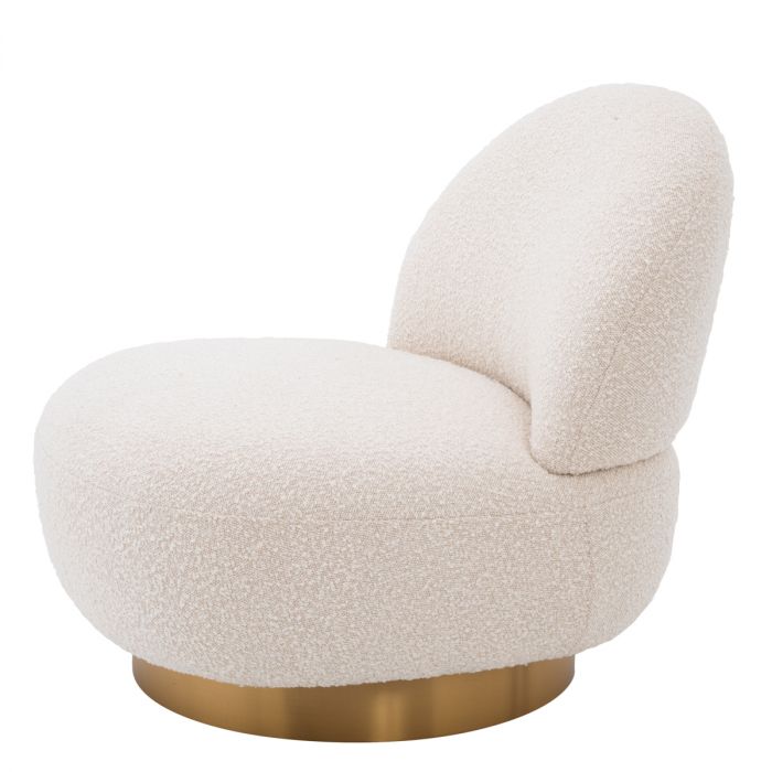 Swivel Chair Clément bouclé cream