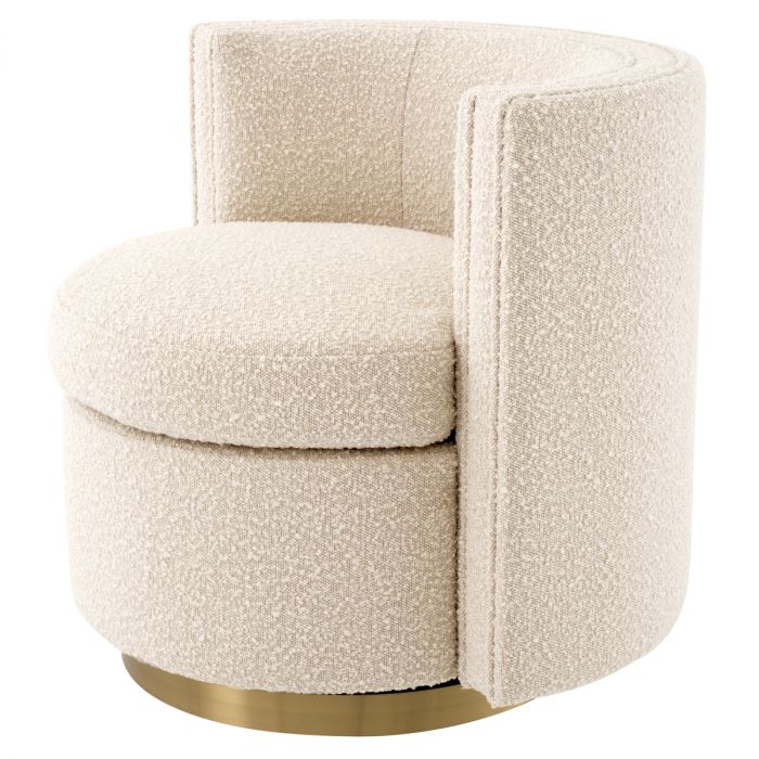 Swivel Chair Amanda bouclé cream