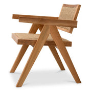 Outdoor Dining Chair Kristo natural teak natural weave faux rattan