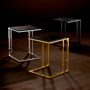 Side Table Cocktail bronze finish black marble