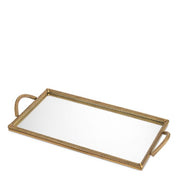 Tray Salvi Rectanguar L vintage brass finish