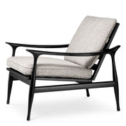 Chair Manzo classic black finish bouclé grey incl cushions
