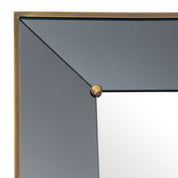 Mirror Bellana antique brass finish smoke glass