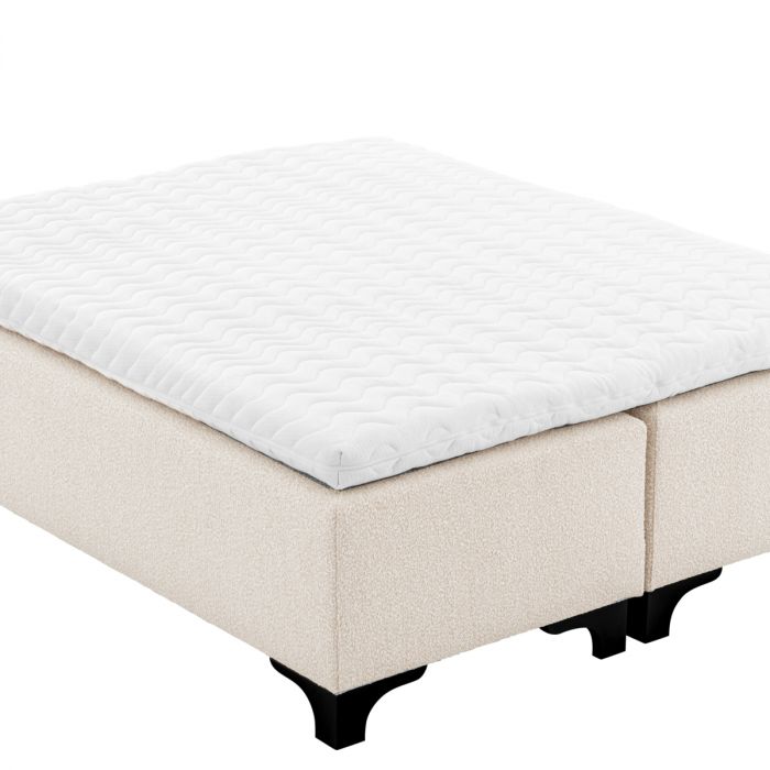 Juego de cama Mavone bouclé crema 180 x 210 cm
