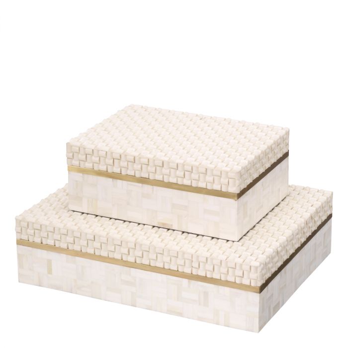 Caja Seaside L blanco crema