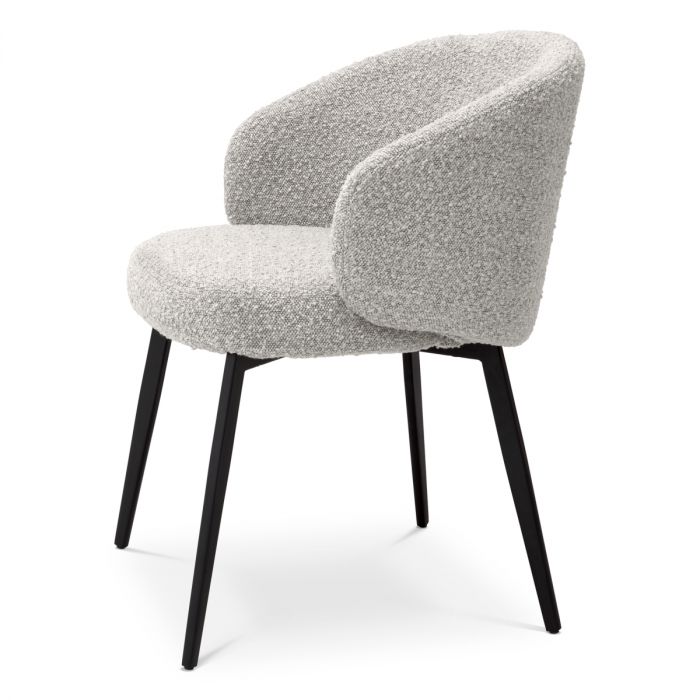 Silla de comedor Lloyd con brazo bouclé gris juego de 2