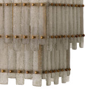 Chandelier Caprera rectangular antique brass finish