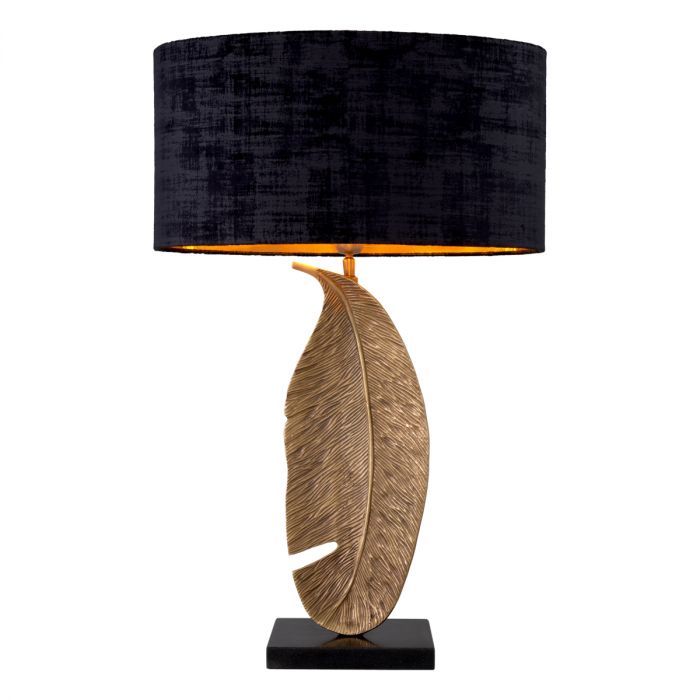 Table Lamp Foglia vintage brass finish incl shade