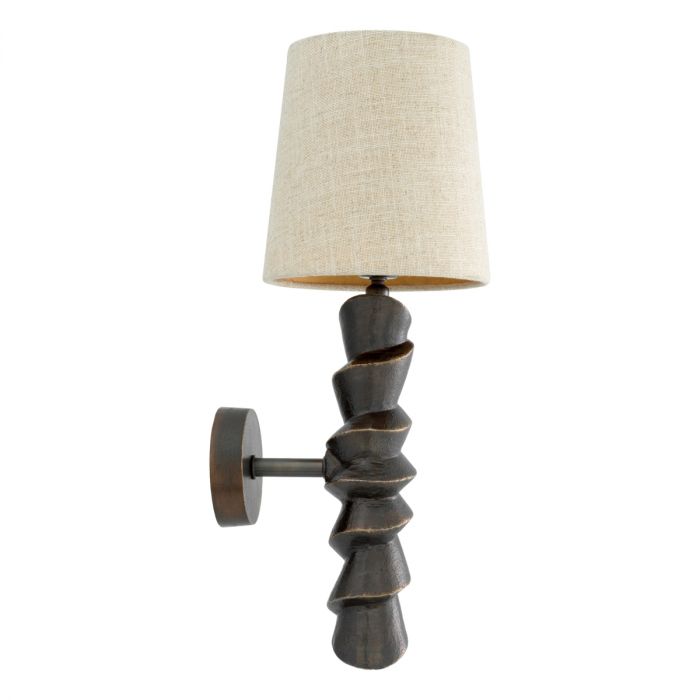 Lámpara de pared Riverbank con acabado en bronce resaltado, incluye pantalla.