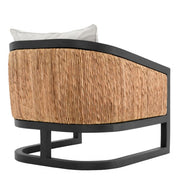Silla Aruba clásica acabado negro algas marinas naturales sentier crema