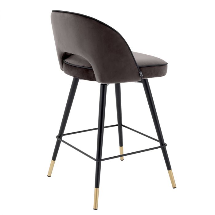 Counter Stool Cliff savona grey velvet set of 2