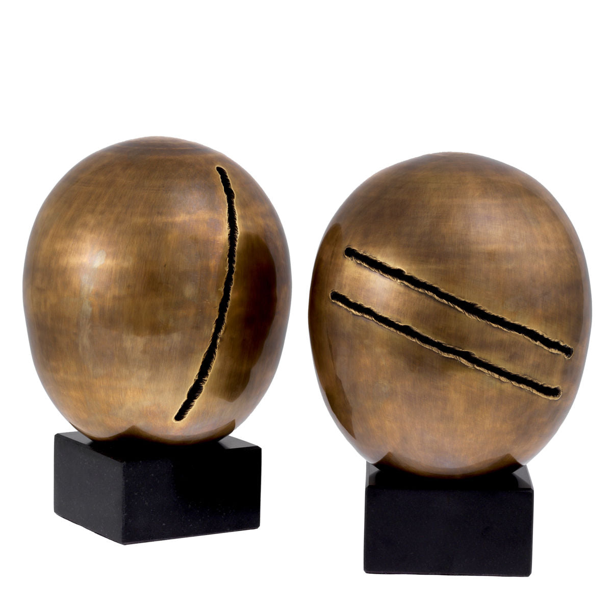 Object Artistic vintage brass finish set of 2