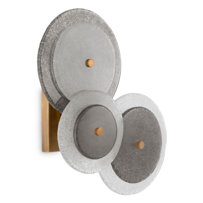 Wall Lamp Hyde vintage brass finish handmade glass