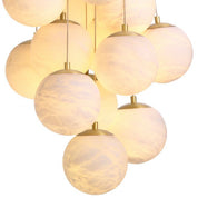 Chandelier Sphinx L antique brass finish