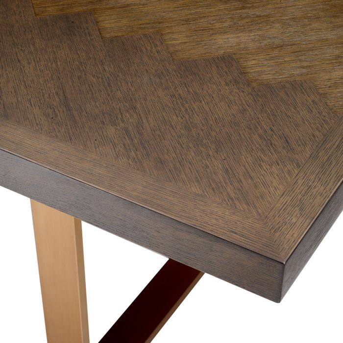 Dining Table Melchior brown oak veneer 300 cm