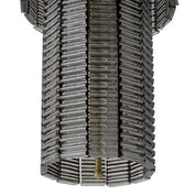 Lámpara de araña Imperial S con acabado en latón cepillado y cristal ahumado.