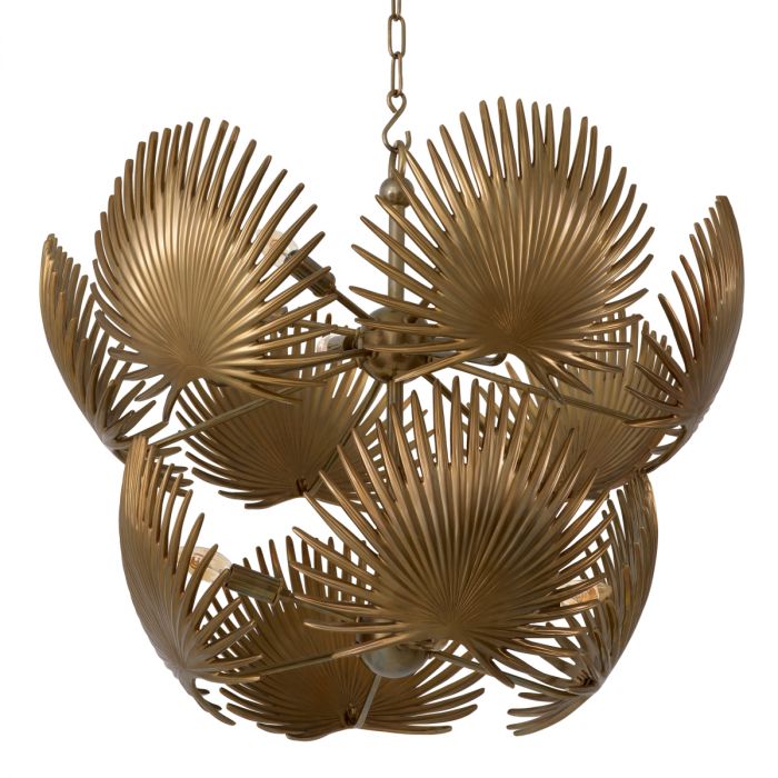 Chandelier Foliage vintage brass finish