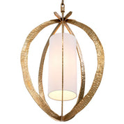 Chandelier Luciano hammered vintage brass finish