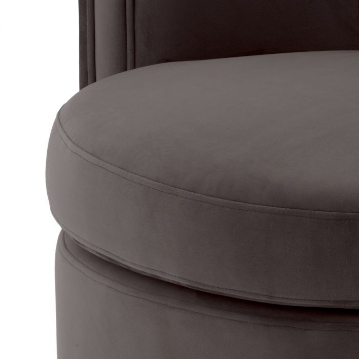 Swivel Chair Amanda savona grey velvet
