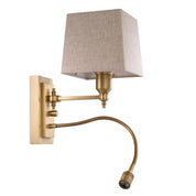 Wall Lamp Ellington antique brass finish incl shade