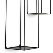 Wall Rack Deco rectangular black set of 2