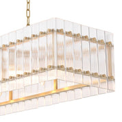 Chandelier Ruby rectangular antique brass finish