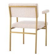 Chair Dunmore brushed brass finish bouclé cream