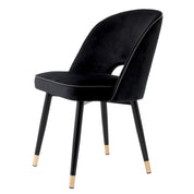 Silla de comedor Cliff Roche terciopelo negro juego de 2