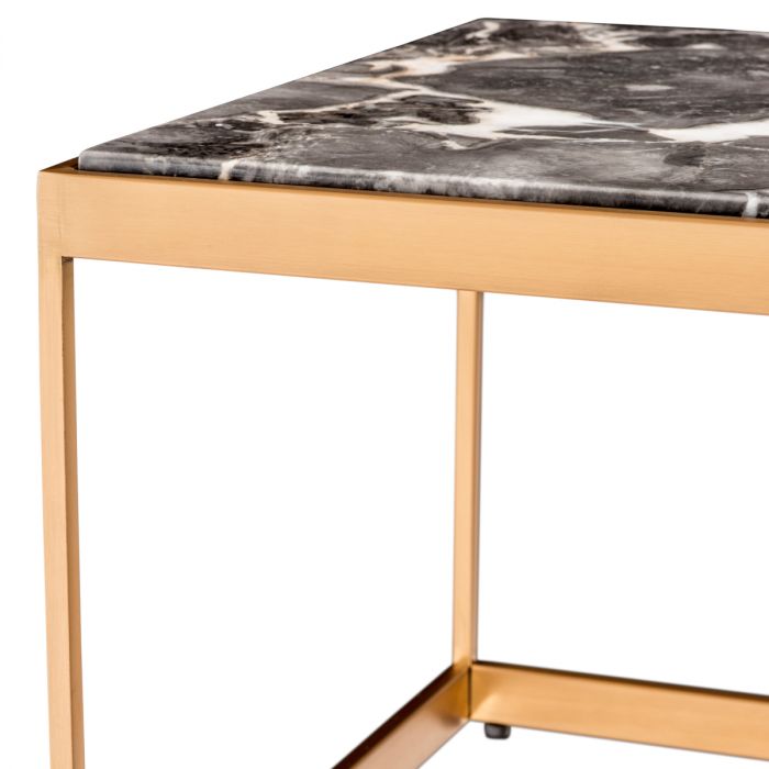 Mesa de centro La Quinta br acabado latón mármol gris