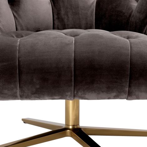 Swivel Chair Gardner savona grey velvet